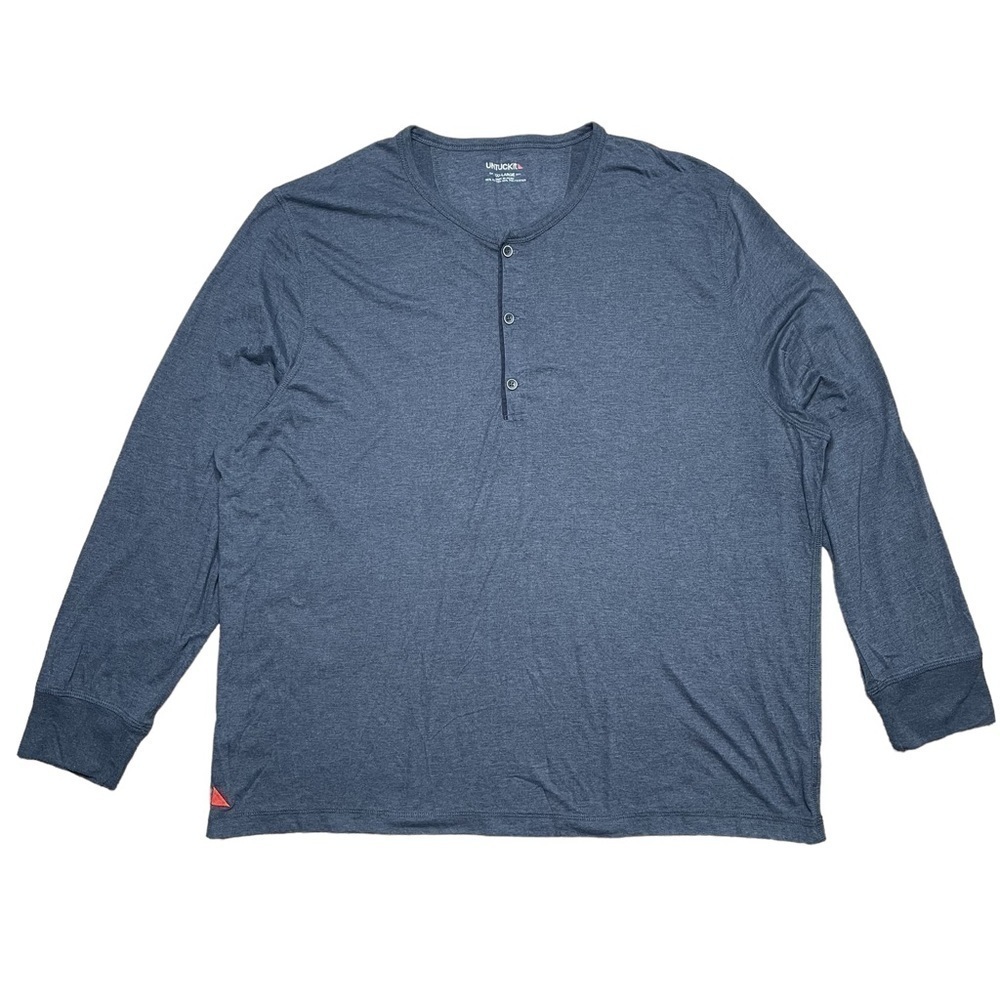 Untuckit Long Sleeve Henley Shirt Mens 3XL Soft Knit Blue